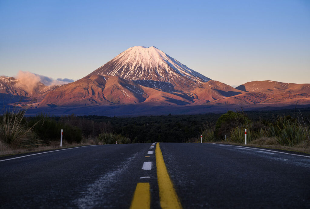 Mt Ngauruhoe at sunset. Tongariro National Park. New Zealand.